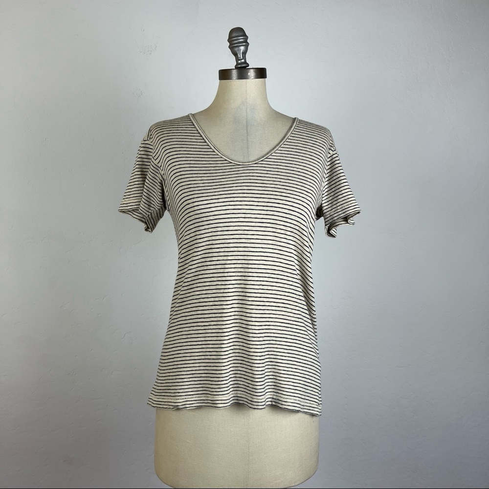 Rag & Bone Striped V Neck Tee